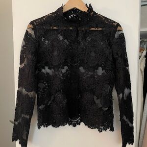 Elegant Black Lace Women's Top